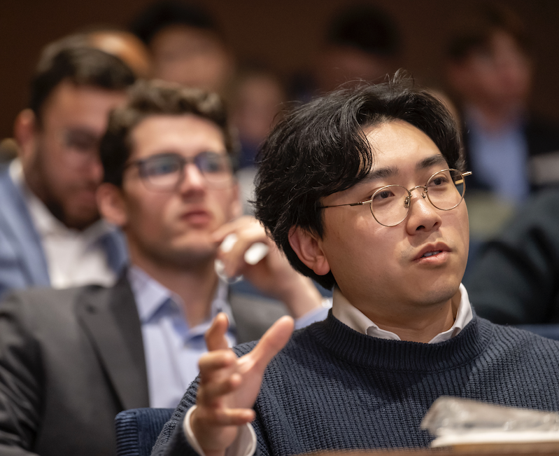 Steers Center Student asking questions during Steers Center and MIT Real Assets Conference on October 24th, 2025.